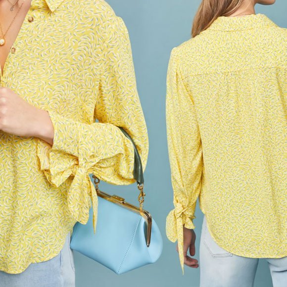 Maeve Tops - Anthro Maeve Yellow Blithe Buttondown Blouse